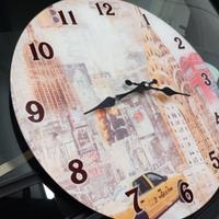 Orologio rotondo 40cm in vetro decorato Londra