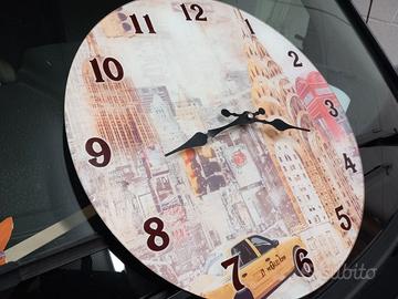 Orologio rotondo 40cm in vetro decorato Londra