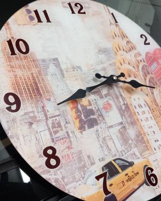 Orologio rotondo 40cm in vetro decorato Londra