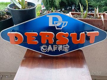 insegna luminosa neon vintage 70's Dersut Caffè 