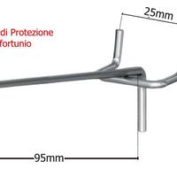 100PZ GANCI IN ACCIAIO LUCIDO PER PANNELLI FORATI