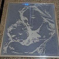 Quadro con tecnica a uncinetto filet in cotone