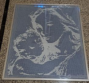 Quadro con tecnica a uncinetto filet in cotone