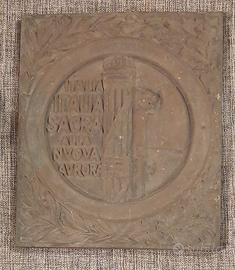 PIASTRA BRONZO CON FASCIO LITTORIO FOND AUSONIA TO