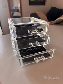 Organizzatore organizer trasparente a 3 cassetti