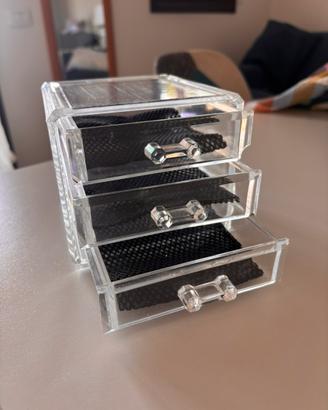 Organizzatore organizer trasparente a 3 cassetti