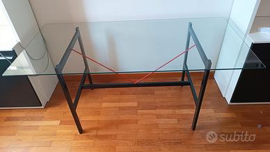 Tavolo Vetro/Acciaio stile Asnago Vender (160x75)