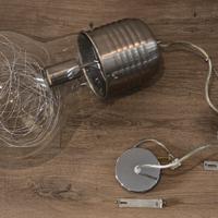 Lampadario a forma di Lampadina - vetro e acciaio