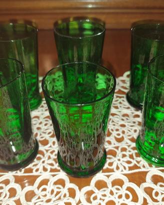 Set da 6 Bicchieri da Liquore  "Verde di Empoli"