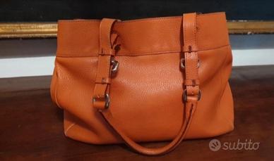 Borsa in pelle arancione sirena Milano con tasca i
