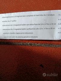 impianto di videosorveglianza 