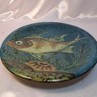 Piatto decorativo con pesce in ceramica  Puigdemon