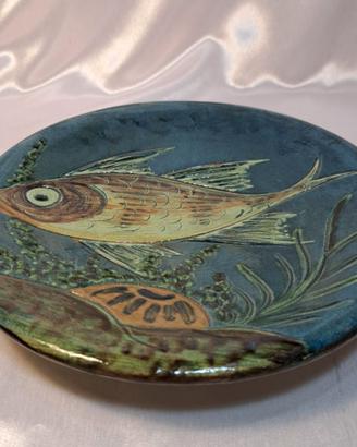 Piatto decorativo con pesce in ceramica  Puigdemon