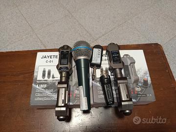 Microfoni wireless palmare e trasmettitori