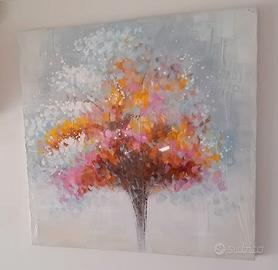 Quadro Moderno Astratto con Albero Stilizzato