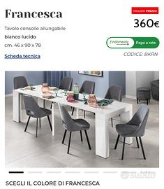 tavolo allungabile da due fino sei persone 