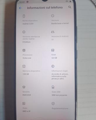 REALME C25Y 128GB 4GB RAM - SCATOLA E CARICATORE