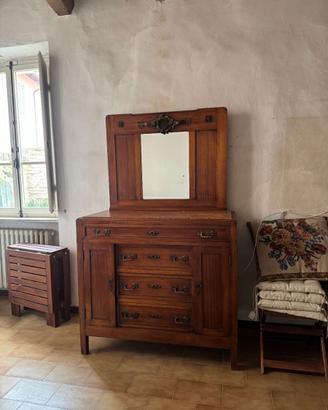 CASSETTIERA LIBERTY CON SPECCHIERA PIANO IN MARMO