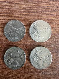 Lotto 4 Monete da 20 Cent Libertà Librata