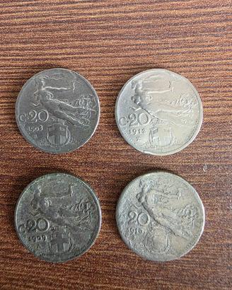 Lotto 4 Monete da 20 Cent Libertà Librata
