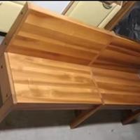 Panca con contenitore in legno di noce