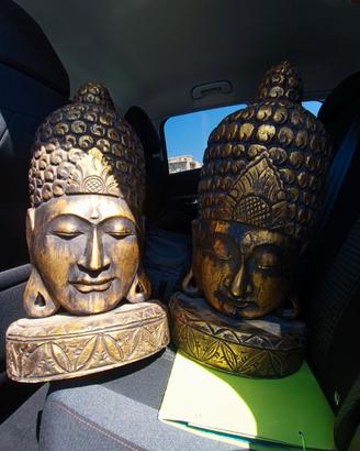 Nr.2:sculture decorative in legno intagliato budda