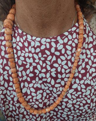 collana di corallo sardo, con oro 750