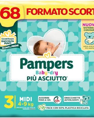 168 Pannolini, Taglia 3 (4-9 kg)