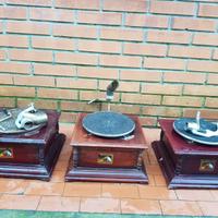 LOTTO DI GRAMMOFONI IN LEGNO MASTER VOICE