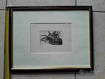 Stampa BN natura morta con fiori