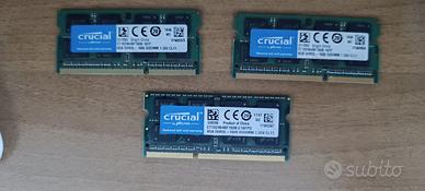MEMORIA DDR3 SODIMM CRUCIAL 3 MODULI DA 8GB