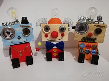 Lampada robot design riciclo Minecraft