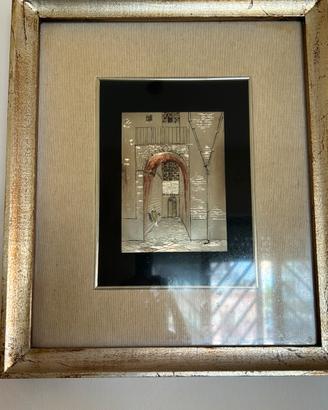 Quadro Vintage in Lamina d'Argento