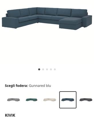 DIVANO KIVIK IKEA 6 POSTI CON CHAISE-LONGUE