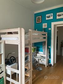 Letto a soppalco Flexa in pino massiccio