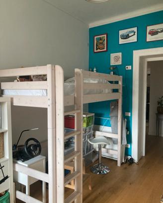 Letto a soppalco Flexa in pino massiccio