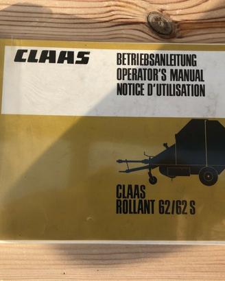 Claas ROLLANT 62/62S manuale uso manutenzione