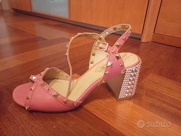 scarpe rosa antico tacco medio 