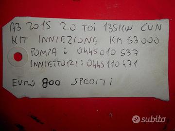 Kit iniettori e pompa audi a3 2.0 tdi motore cun