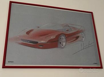 Litografia Ferrari F50 | Firma Sergio Pininfarina