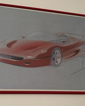 Litografia Ferrari F50 | Firma Sergio Pininfarina