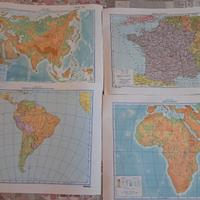 4 cartine mute africa asia francia america del sud