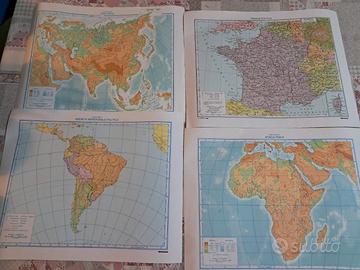 4 cartine mute africa asia francia america del sud