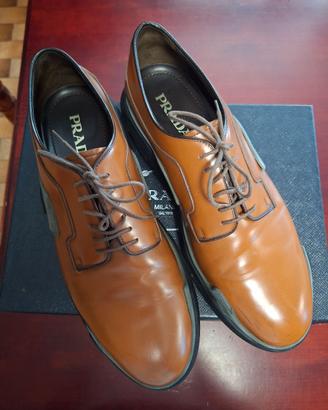scarpe PRADA wave Derby Cognac