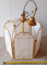 Lampadario vintage anni 70 vetro placcato