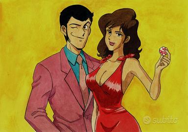 disegno acquerello Lupin 