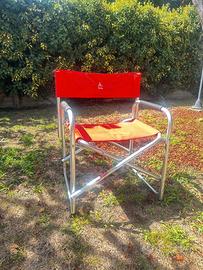 Sedia regista da campeggio Q.bo - alluminio, rosso