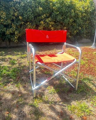 Sedia regista da campeggio Q.bo - alluminio, rosso