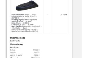 Sella vespa largeframe oldie