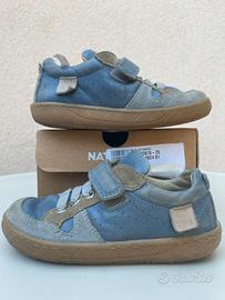 Naturino scarpe Viridis n.25 suede/nappa azzurre